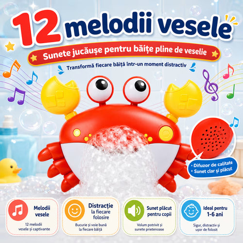 Crab pentru baie reîncărcabil cu bule