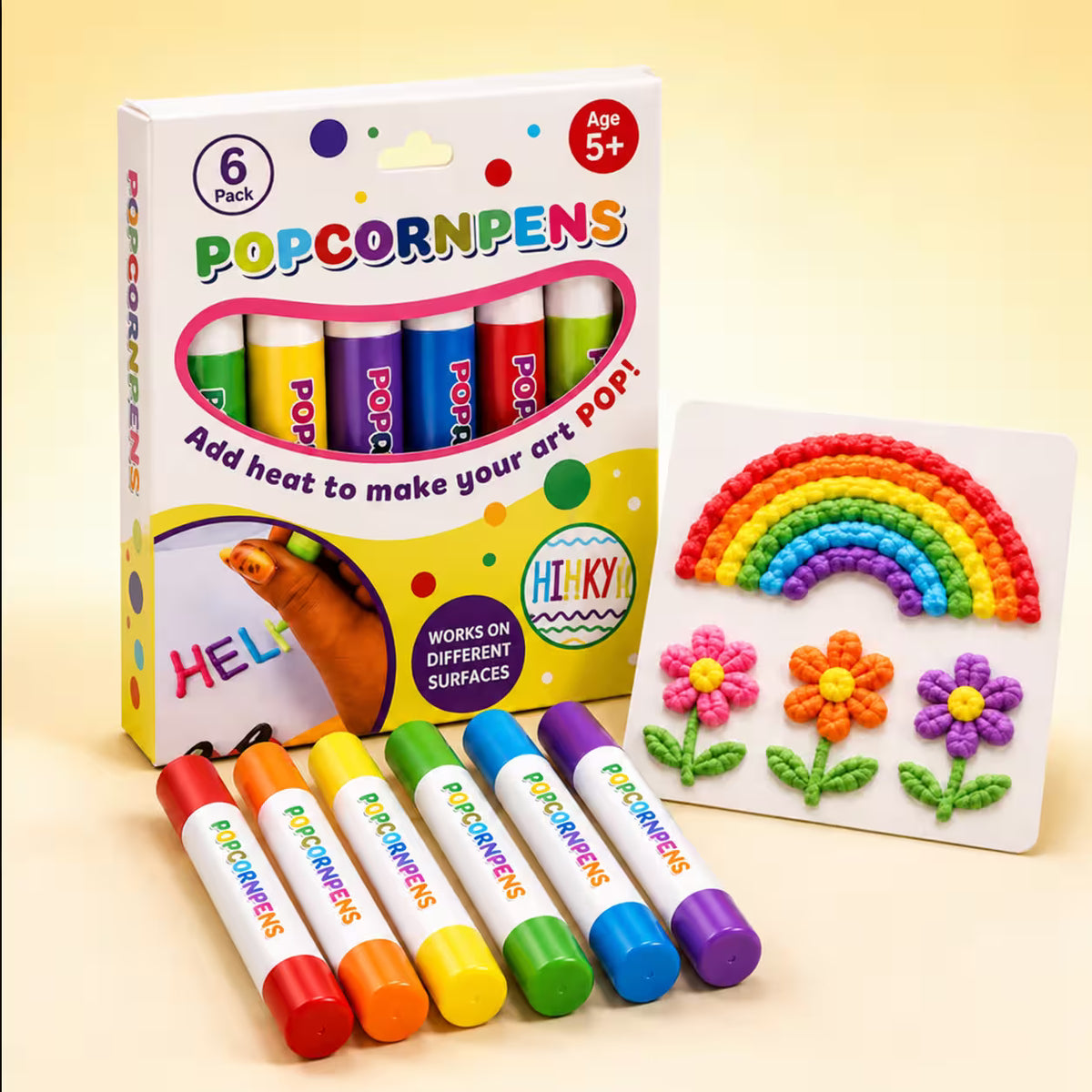 Markere 3D cu vopsea expandabila, 6 culori, pentru copii