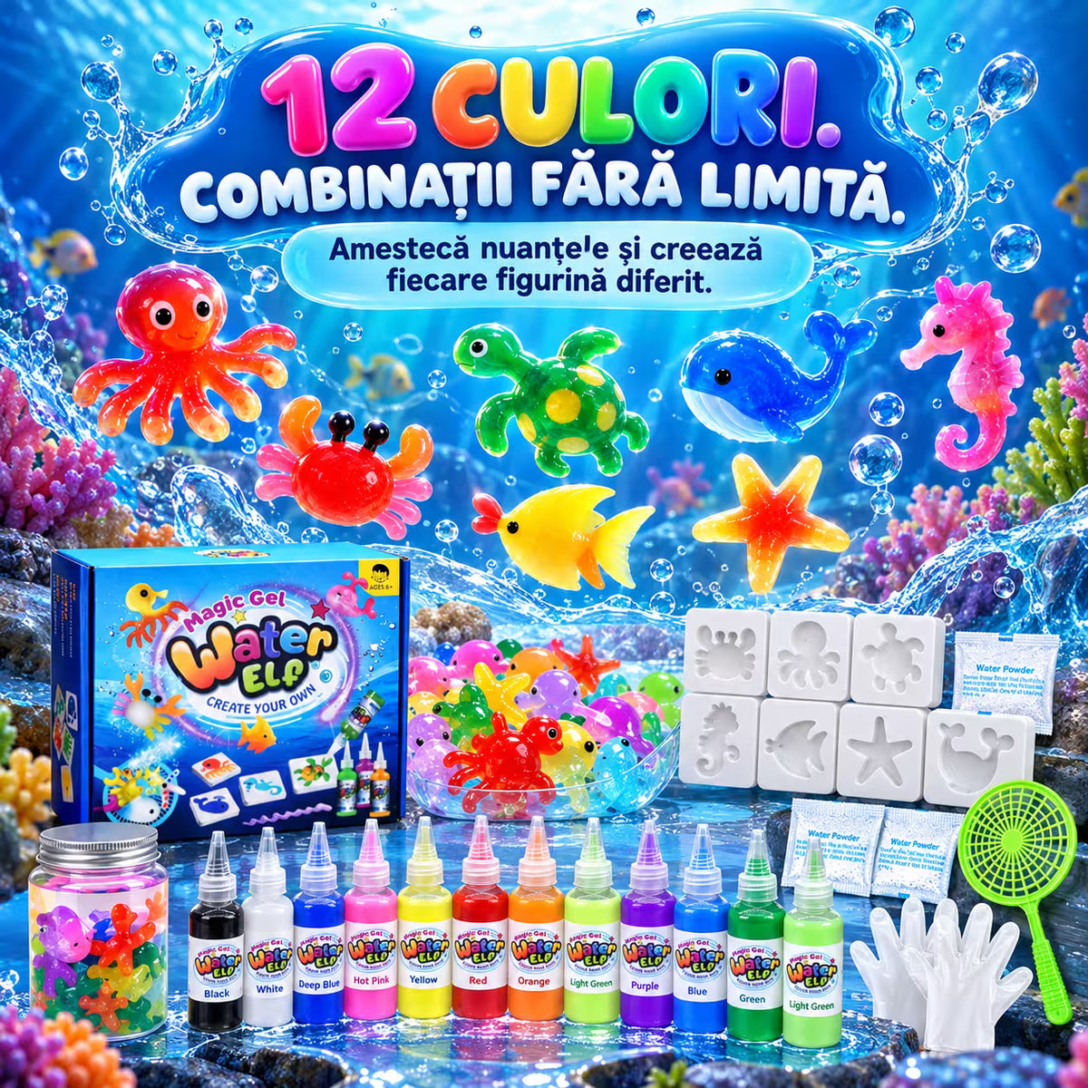 Magic Water Elf, set creativ cu gel magic
