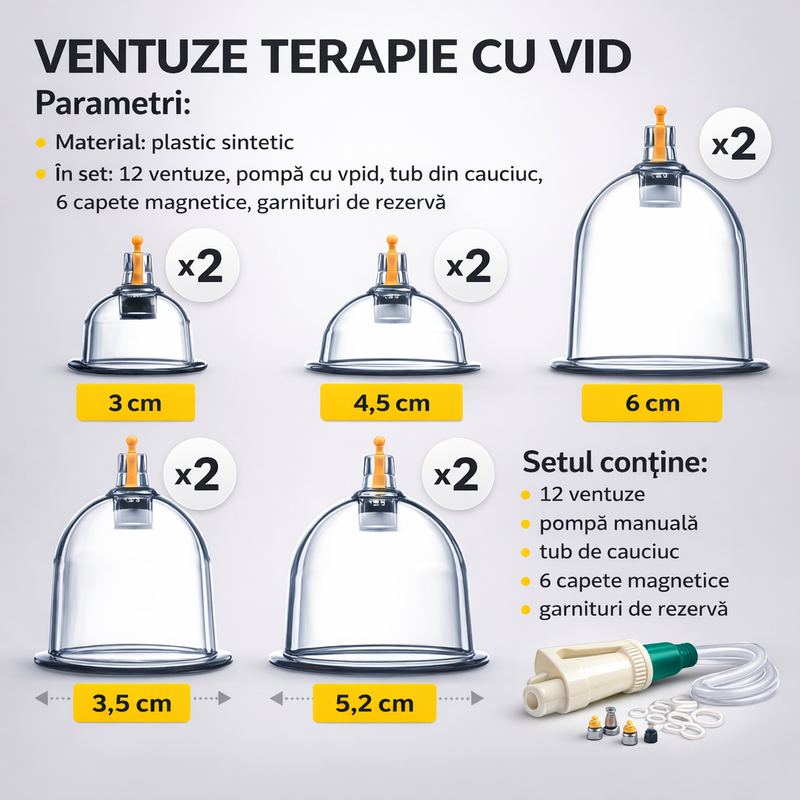 Set de 12 ventuze pentru masaj