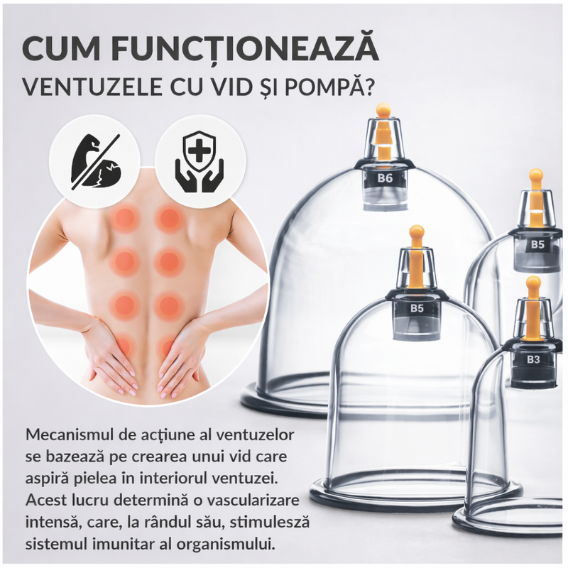 Set de 12 ventuze pentru masaj