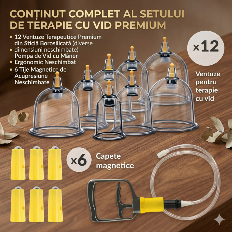 Set de 12 ventuze pentru masaj