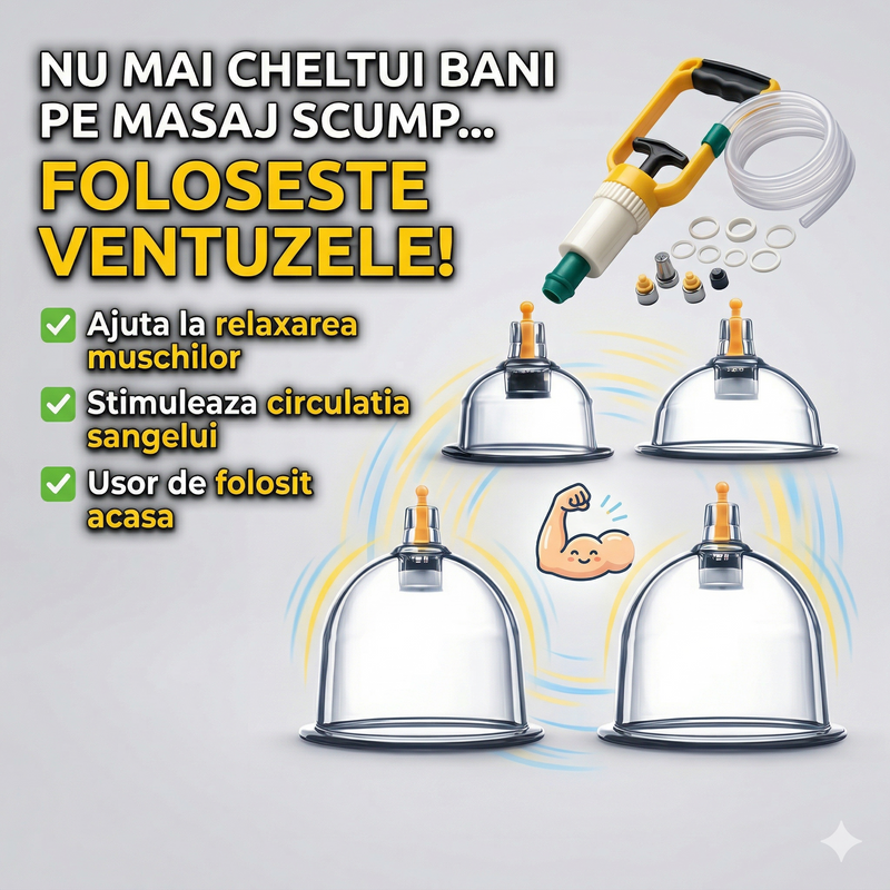 Set de 12 ventuze pentru masaj