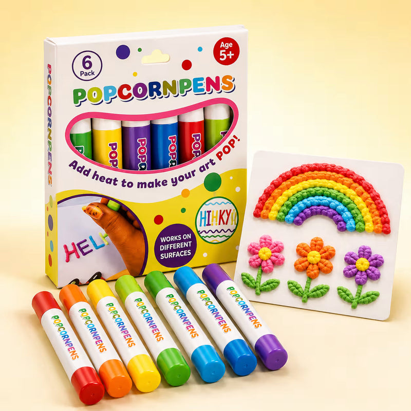 Markere 3D cu vopsea expandabila, 6 culori, pentru copii