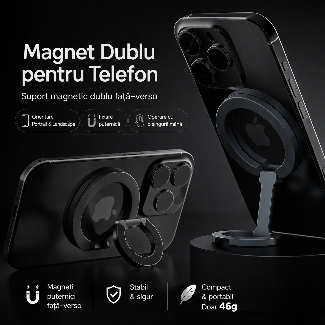 Magnet dublu pentru telefon